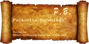 Palkovits Bereniké névjegykártya